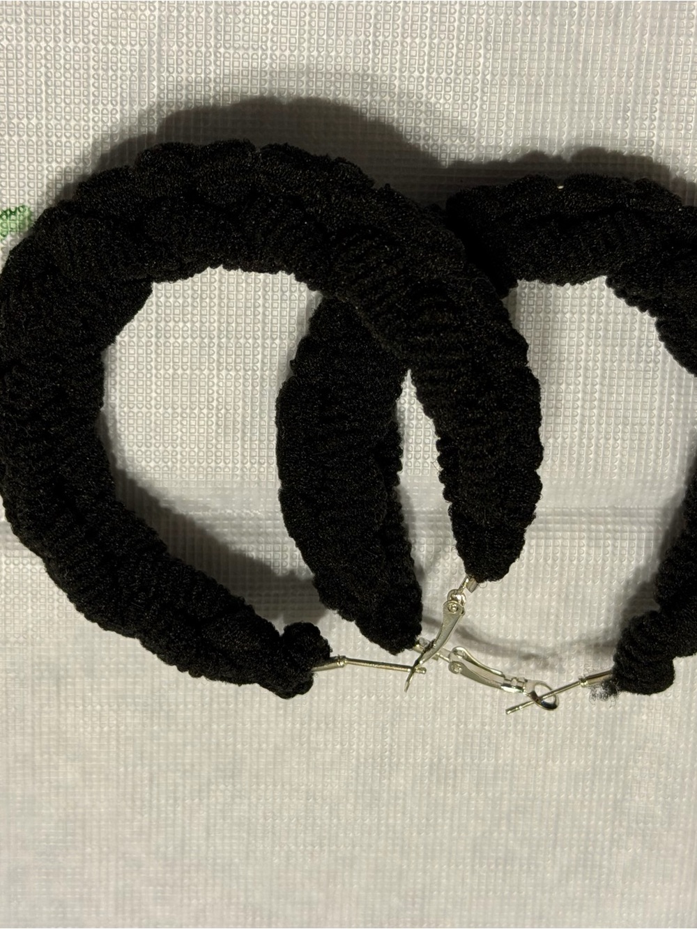 Black Braided Hoop Earrings